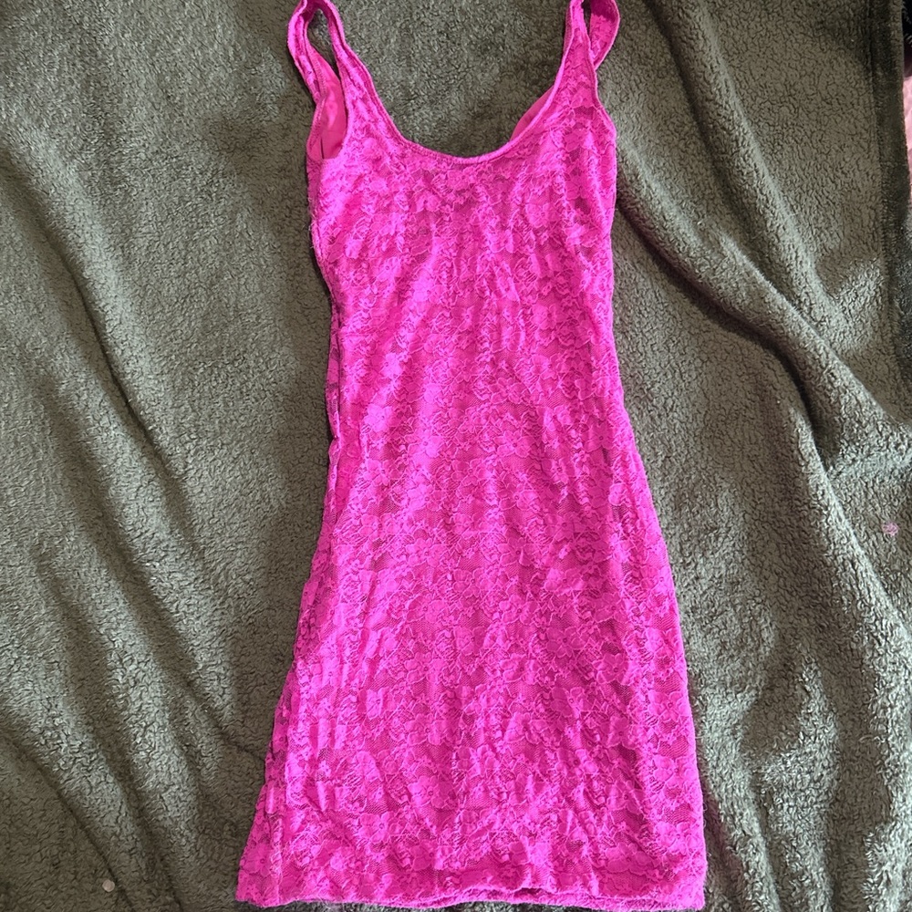 Pink Lace Sleepwear Dress